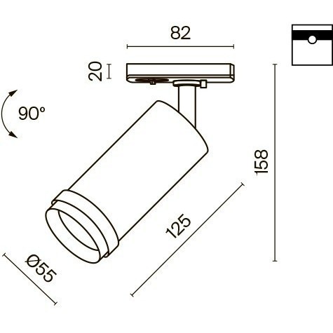 Однофазный двужильный светодиодный трековый светильник Maytoni Unity TR021-1-12B4K-Z-D-W Focus Zoom 4000К 900Лм CRI90+ 50° 12Вт