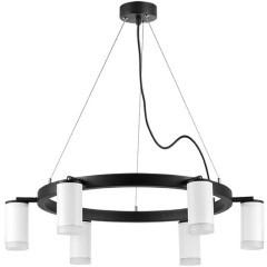 LR0163660 Люстра RULLO 6х50W GU10 ЧЕРНЫЙ/БЕЛЫЙ (571016+214436-6+202430-6)