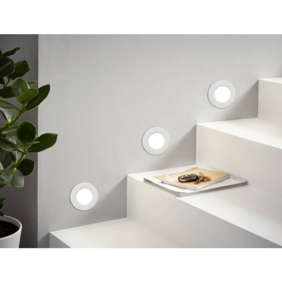 99147 Светодиодный встраиваемый светильник FUEVA 5, 2,7W (LED), ?86, ET26, 330lm, 4000K, сталь, белый