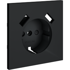 VLS000907 Накладка для розетки с заземлением и защитными шторками, с зарядкой от USB (ТИП A + ТИП A) графитового цвета VOLTUM S70 (графит)
