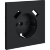 VLS000907 Накладка для розетки с заземлением и защитными шторками, с зарядкой от USB (ТИП A + ТИП A) графитового цвета VOLTUM S70 (графит)