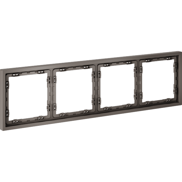 VLS100414 Рамка пластиковая для электрических изделий коричневого цвета VOLTUM серии S70 на 4 поста (капучино)