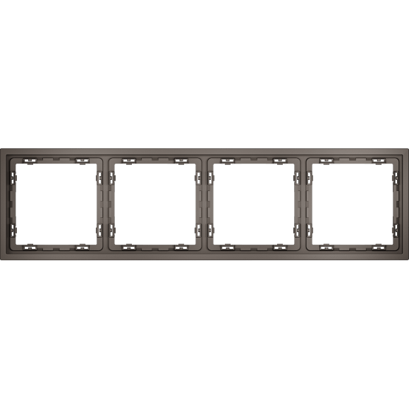 VLS100414 Рамка пластиковая для электрических изделий коричневого цвета VOLTUM серии S70 на 4 поста (капучино)