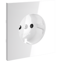 VLS000701 Накладка для розетки с заземлением и защитными шторками белого глянцевого цвета VOLTUM S70 (белый глянцевый)