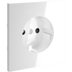 VLS000701 Накладка для розетки с заземлением и защитными шторками белого глянцевого цвета VOLTUM S70 (белый глянцевый)