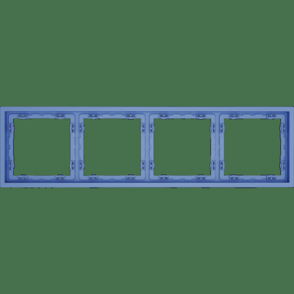 VLS100415 Рамка пластиковая для электрических изделий джинсового цвета VOLTUM серии S70 на 4 поста (деним)