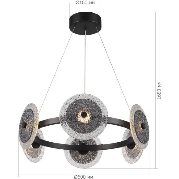 SL6142.433.01 Светильник подвесной ST-Luce черный/дымчатый LED 1*34W 4000K ALUMNO