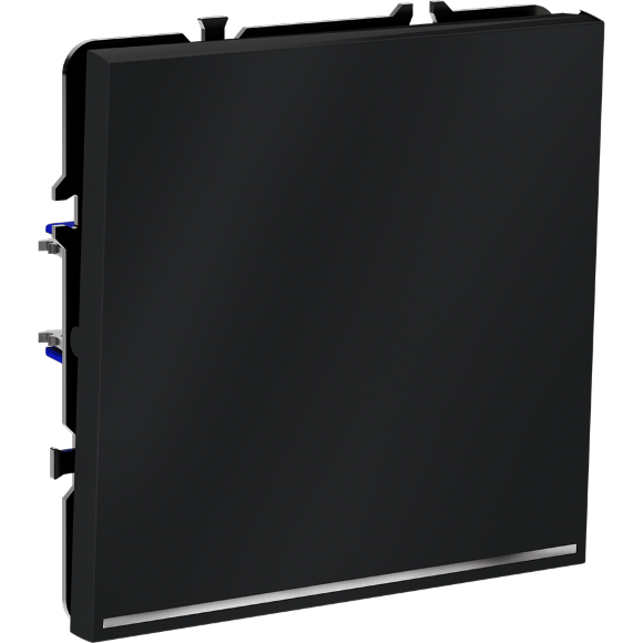 VLS010407 Проходной выключатель (переключатель) встраиваемый одноклавишный с подсветкой 10 ампер (2200 Ватт) графитового цвета VOLTUM S70 (графит)