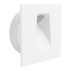 99643 Светодиодный встраиваемый светильник для лестниц MECINOS, LED 1x2W, 90lm, L80, B80, H3, сталь, белый