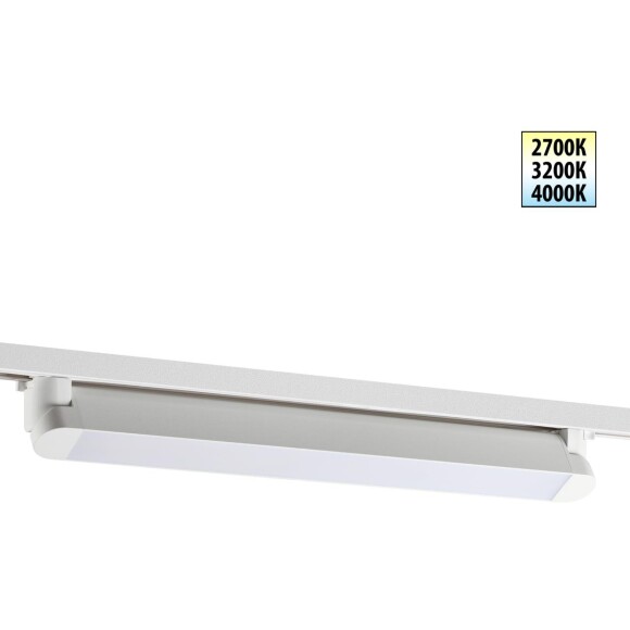 Novotech ITER 359794 Белый однофазный двухжильный трековый светильник длиной 46см, поворотный плафон, с CCT переключением цветовой температуры LED 24Вт 2032Лм CRI≥90 113° 2700-3200-4000К IP20 220V