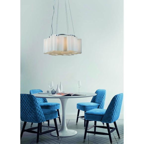 SL116.503.06 Люстра подвесная ST-Luce Серебристый/Белый E27 6*60W ONDE SL116.503.06 Люстра подвесная ST-Luce Серебристый/Белый E27 6*60W ONDE