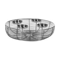 427161 HAGONY Подсвечник настольный стальной серебристый в стиле модерн на 4 свечи