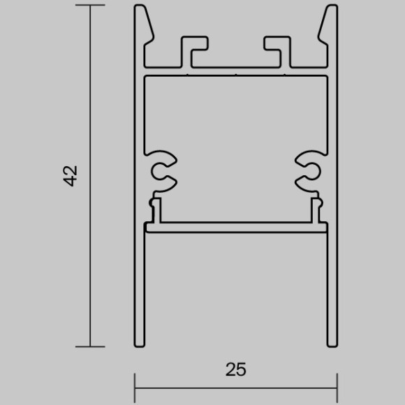 Алюминиевый профиль накладной-подвесной 25x42 (Черный, 2 м), 633010