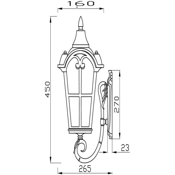 Уличный настенный светильник Maytoni O413WL-01GB1 Albion IP44 под лампу 1xE27 60W