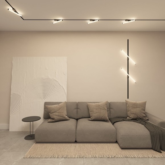 Однофазный двужильный светодиодный трековый светильник Denkirs DK6448-BK Strom 4000К 800Лм CRI90+ 300° 10Вт