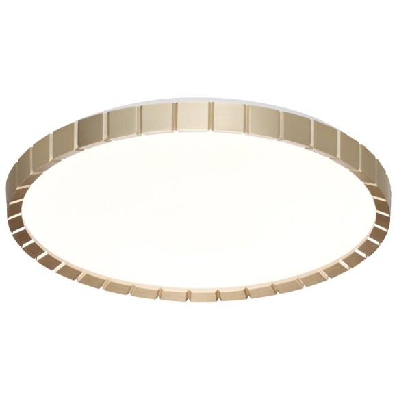 Sonex ATABI GOLD Круглый светодиодный светильник с белым матовым плафоном и золотым основанием диаметром 486мм, 76Вт, CCT переключение 3000;4000;6000К CRI80 160° IP43