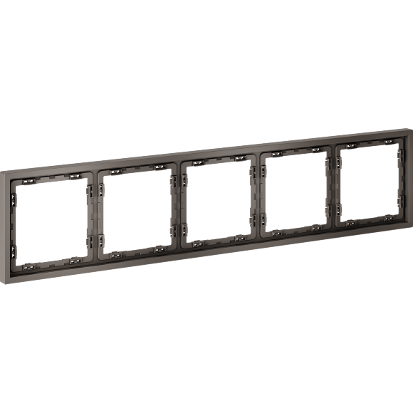 VLS100514 Рамка пластиковая для электрических изделий коричневого цвета VOLTUM серии S70 на 5 пост (капучино)