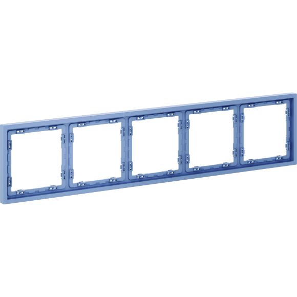 VLS100515 Рамка пластиковая для электрических изделий джинсового цвета VOLTUM серии S70 на 5 постов (деним)