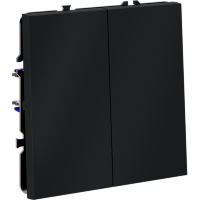 VLS020307 Проходной выключатель (переключатель) двухклавишный встраиваемый графитового цвета 10А (2200 Ватт) VOLTUM S70 (графит)