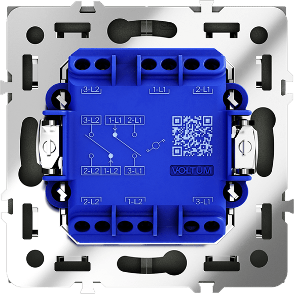 VLS020307 Проходной выключатель (переключатель) двухклавишный встраиваемый графитового цвета 10А (2200 Ватт) VOLTUM S70 (графит)