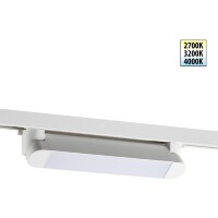 Novotech ITER 359797 Белый линейный поворотный однофазный трехжильный трековый светильник 26см, с CCT переключением цветовой температуры LED 12Вт 921Лм 110° CRI90 2700-3200-4000К IP20 220V