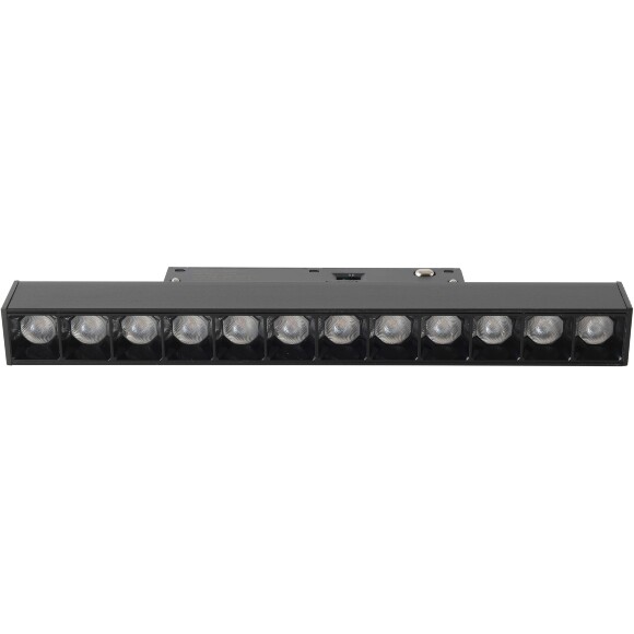 Crystal Lux CLT 0.33 001 12W BL T 3CCT-SMART 1409/377 Черный магнитный трековый линейный светильник, с ячейками, 22см, CCT перекл. цвет. температуры или SMART управление (при исп. драйвера CLT 0.203 08/09 SMART), 12Вт, 3000,4000,6000К, 1020Лм, CRI90 24° 4