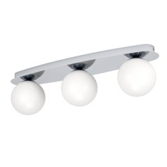 902096 CASTROVIDO Настенно-потолочный светильник с тремя лампами G9, 12.6Вт, IP44, хром, белое стекло