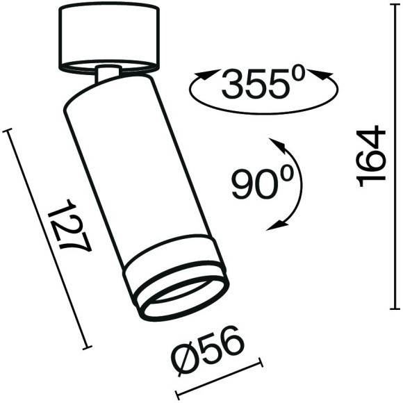 Потолочный светильник Technical C055CL-L12W3K-Z-B