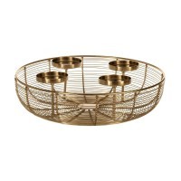 427163 HAGONY Подсвечник напольный стальной золотой модерн 4 лампы E14