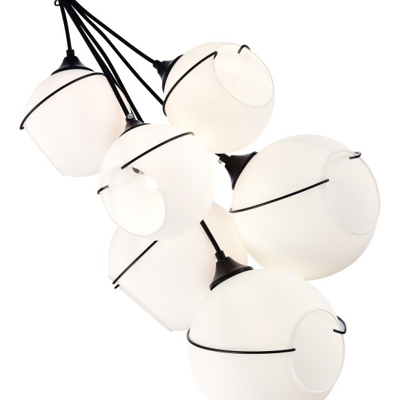 SLE103143-06 Светильник подвесной Черный/Белый E27 6*60W SATTURO SLE103143-06 Светильник подвесной Черный/Белый E27 6*60W SATTURO