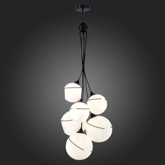 SLE103143-06 Светильник подвесной Черный/Белый E27 6*60W SATTURO SLE103143-06 Светильник подвесной Черный/Белый E27 6*60W SATTURO