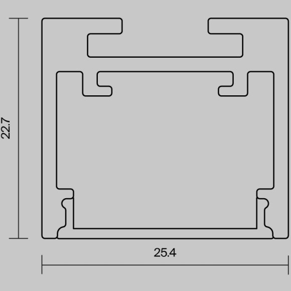 Алюминиевый профиль накладной-подвесной 25x22 (Черный, 2 м), ALM-2522-B-2M 633013