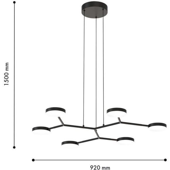 4632-6P, подвесная люстра, L870xW820xH200/1500, 6xLEDx6W, 1900LM, 4000K, included