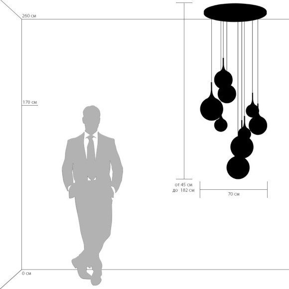 Подвесной светильник Lightstar 813093 Globo под лампы 9xE14 360W