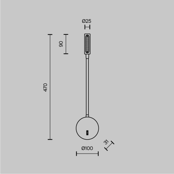 Бра светодиодное с выключателем Stem C035WL-L3MG3K