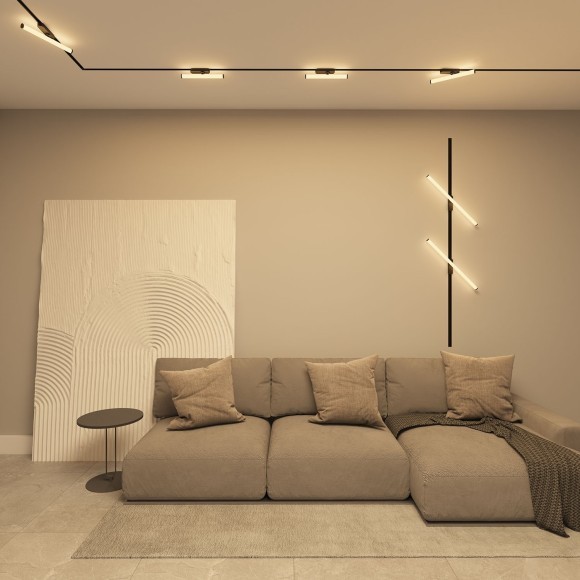 Однофазный двужильный светодиодный трековый светильник Denkirs DK6638-BK Strom 3000К 1400Лм CRI90+ 300° 15Вт