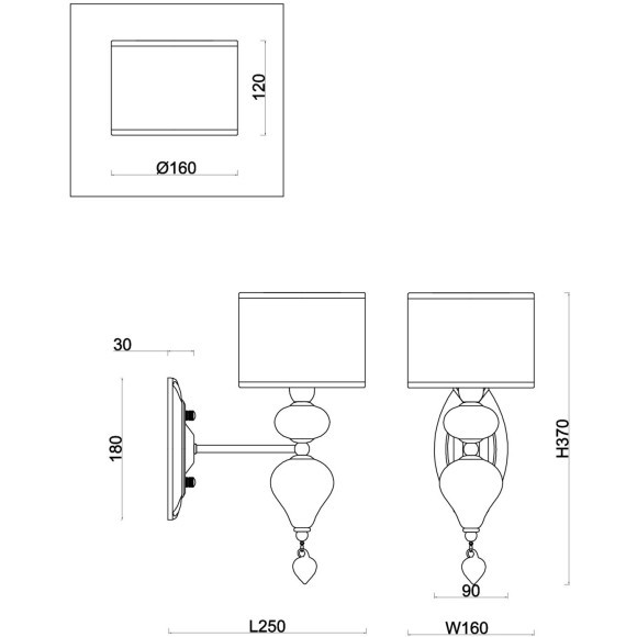 Настенный светильник (бра) Freya FR5369WL-01BS