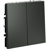 VLS020306 Проходной выключатель (переключатель) двухклавишный встраиваемый титанового цвета 10А (2200 Ватт) VOLTUM S70 (титан)