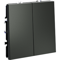 VLS020306 Проходной выключатель (переключатель) двухклавишный встраиваемый титанового цвета 10А (2200 Ватт) VOLTUM S70 (титан) VLS020306 Проходной выключатель (переключатель) двухклавишный встраиваемый титанового цвета 10А (2200 Ватт) VOLTUM S70 (титан)