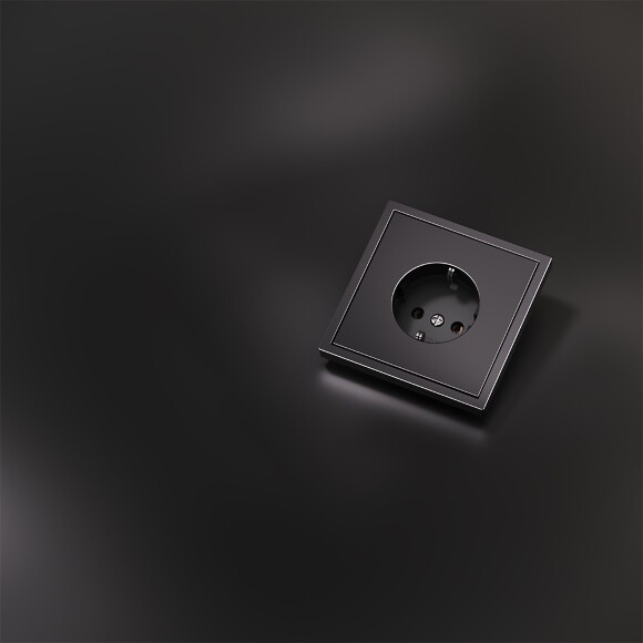 VLSM000612 Накладка металлическая для розетки с заземлением антрацитового цвета VOLTUM S70 Metal (антрацит)