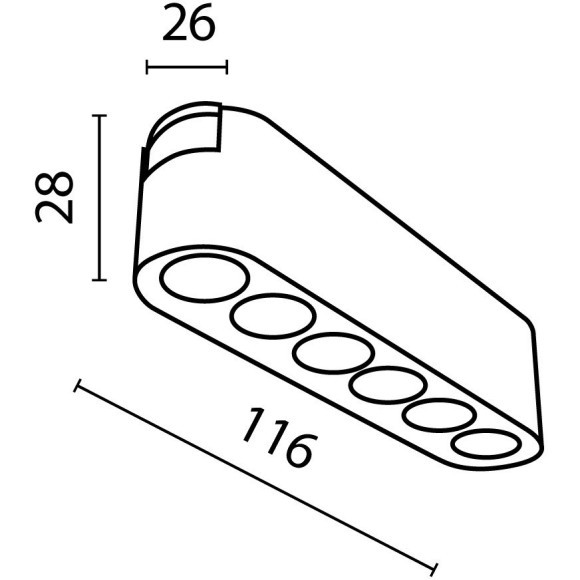 TR082-1-6W4K-M-W Трековый магнитный светодиодный светильник Maytoni Radity 48V CRI90+ 4000К 700Лм 36° 6Вт
