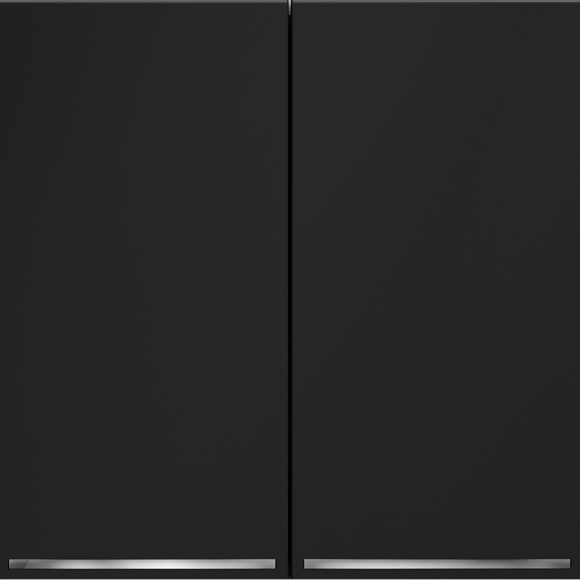 VLS020407 Проходной выключатель (переключатель) двухклавишный с подсветкой встраиваемый графитового цвета 10А (2200 Ватт) VOLTUM S70 (графит)