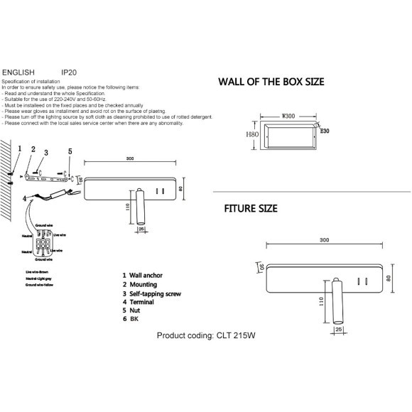 Бра Crystal Lux CLT 215W  WH