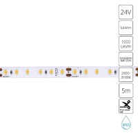 A2412008-04-3K Светодиодная лента 24В 9,6Вт/м 1000Лм/м 3000К CRI 90+ 8мм SMD2835 120шт/м 5м IP65