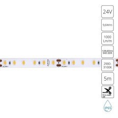 A2412008-04-3K Светодиодная лента 24В 9,6Вт/м 1000Лм/м 3000К CRI 90+ 8мм SMD2835 120шт/м 5м IP65 A2412008-04-3K Светодиодная лента 24В 9,6Вт/м 1000Лм/м 3000К CRI 90+ 8мм SMD2835 120шт/м 5м IP65