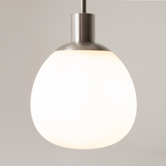 Подвесной светильник Maytoni Erich MOD221-PL-01-N, основание никель, стеклянный матовый шар, лампа 1xE14, дизайнерский подвес