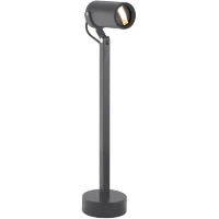 Favourite Slit 4807-1T Уличный современный напольный ландшафтный светильник высотой 40 см, поворотный плафон цилиндр, черный металл, стекло, LED 6Вт 3000K 525Лм CRI90 30° IP65 220В