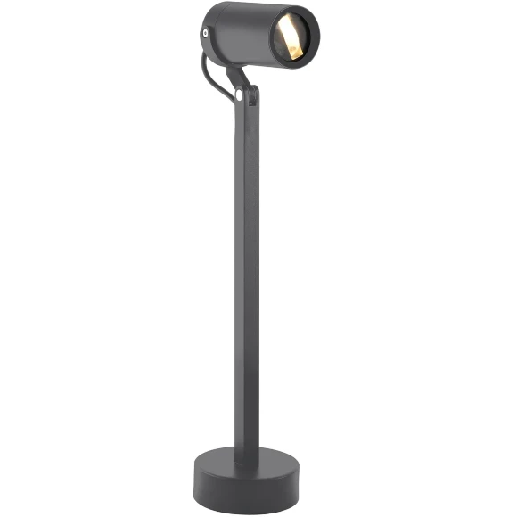 Favourite Slit 4807-1T Уличный современный напольный ландшафтный светильник высотой 40 см, поворотный плафон цилиндр, черный металл, стекло, LED 6Вт 3000K 525Лм CRI90 30° IP65 220В