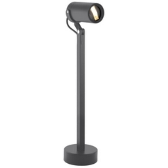 Favourite Slit 4807-1T Уличный современный напольный ландшафтный светильник высотой 40 см, поворотный плафон цилиндр, черный металл, стекло, LED 6Вт 3000K 525Лм CRI90 30° IP65 220В