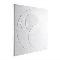 423132 BESERAH Картина на холсте L1000, H1000, B37, деревянный подрамник, белый